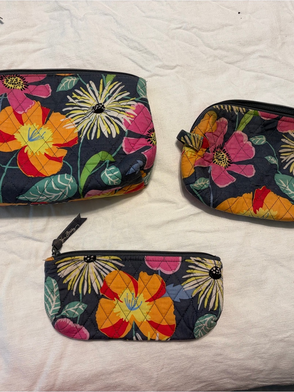 Vera Bradley Quilted Makeup Pouch Set - Jazzy Blooms